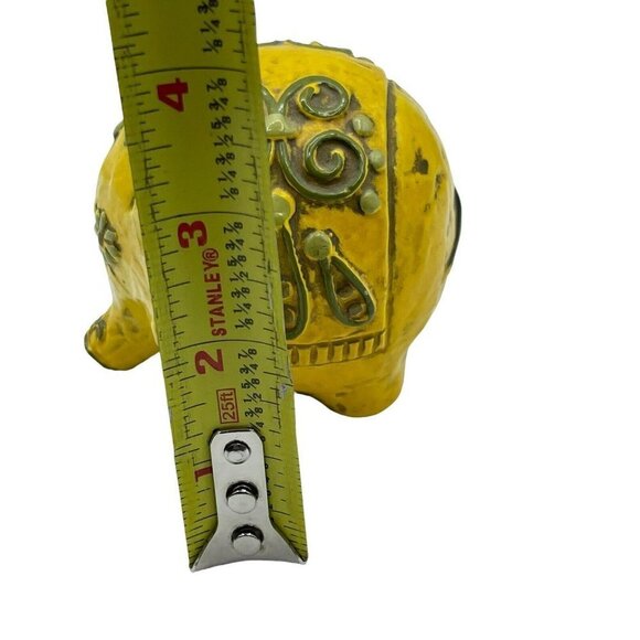 Vintage MCM Fitz & Floyd Paperweight Yellow  Elephant Figurine FF Boho - Picture 4 of 7